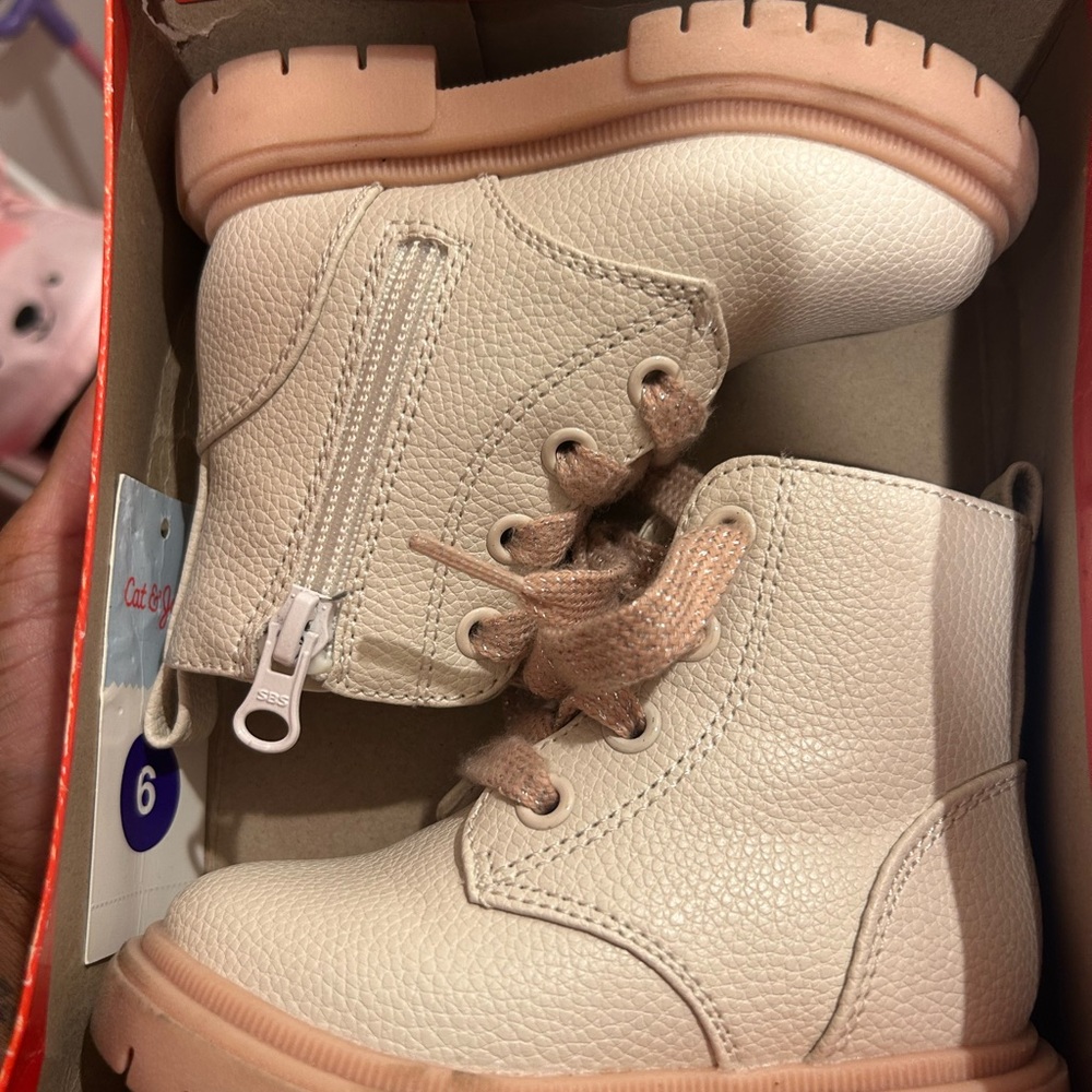 Cat & Jack Cream Kids Boots